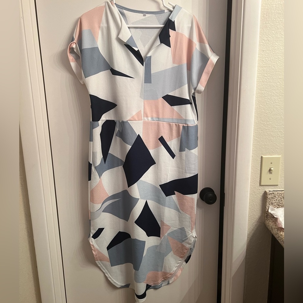 Plus Size Color Blocking Dress